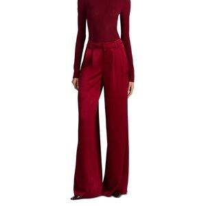 Alice + Olivia Deep Red Wide-Leg Pants